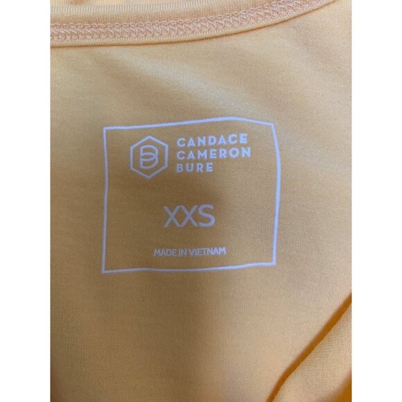 Candace Cameron Bure XXS Yellow Short Sleeve T-Shirt Cotton/Modal Blend Made In - Picture 4 of 5